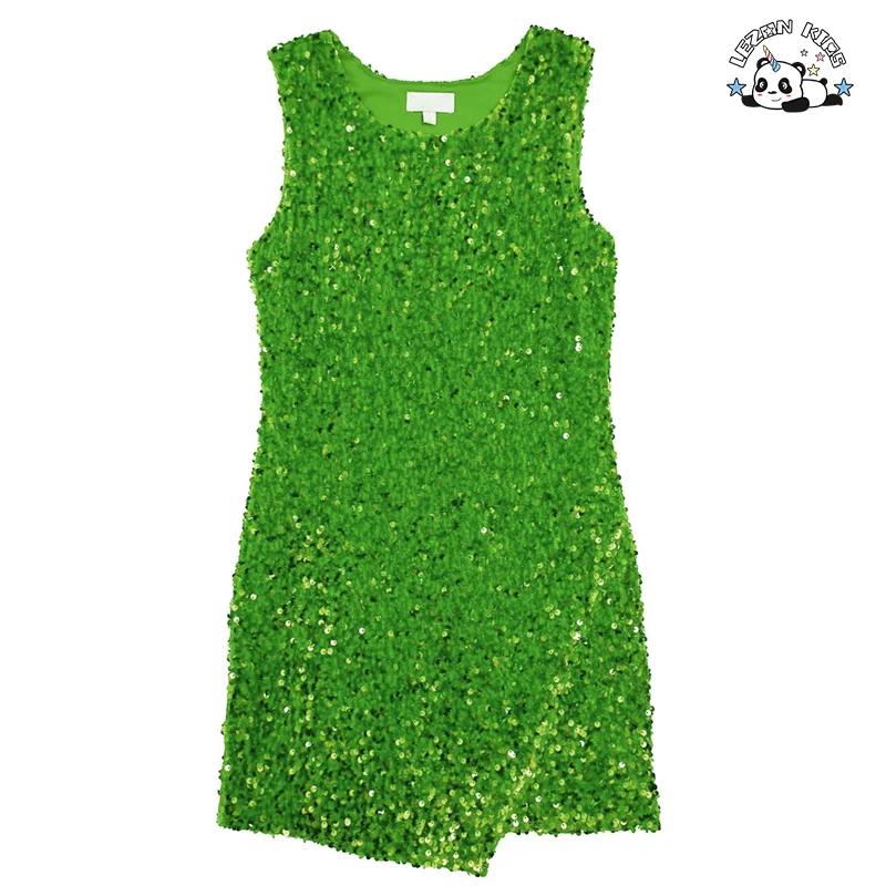 LEZONKIDS - Customizable Hot Sale Velvet Sequin Dress Party Sequin Girls Elegant Dress Kids Dresses for Girls